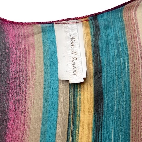 NOW & FOREVER Vibrant Hot Pink Striped Sheer Cardigan - Picture 11 of 12